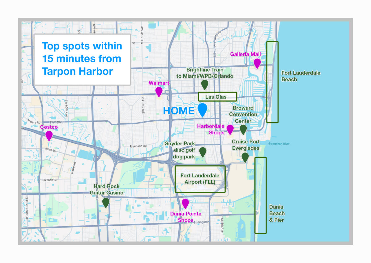Points of interest around Tarpon Harbor map