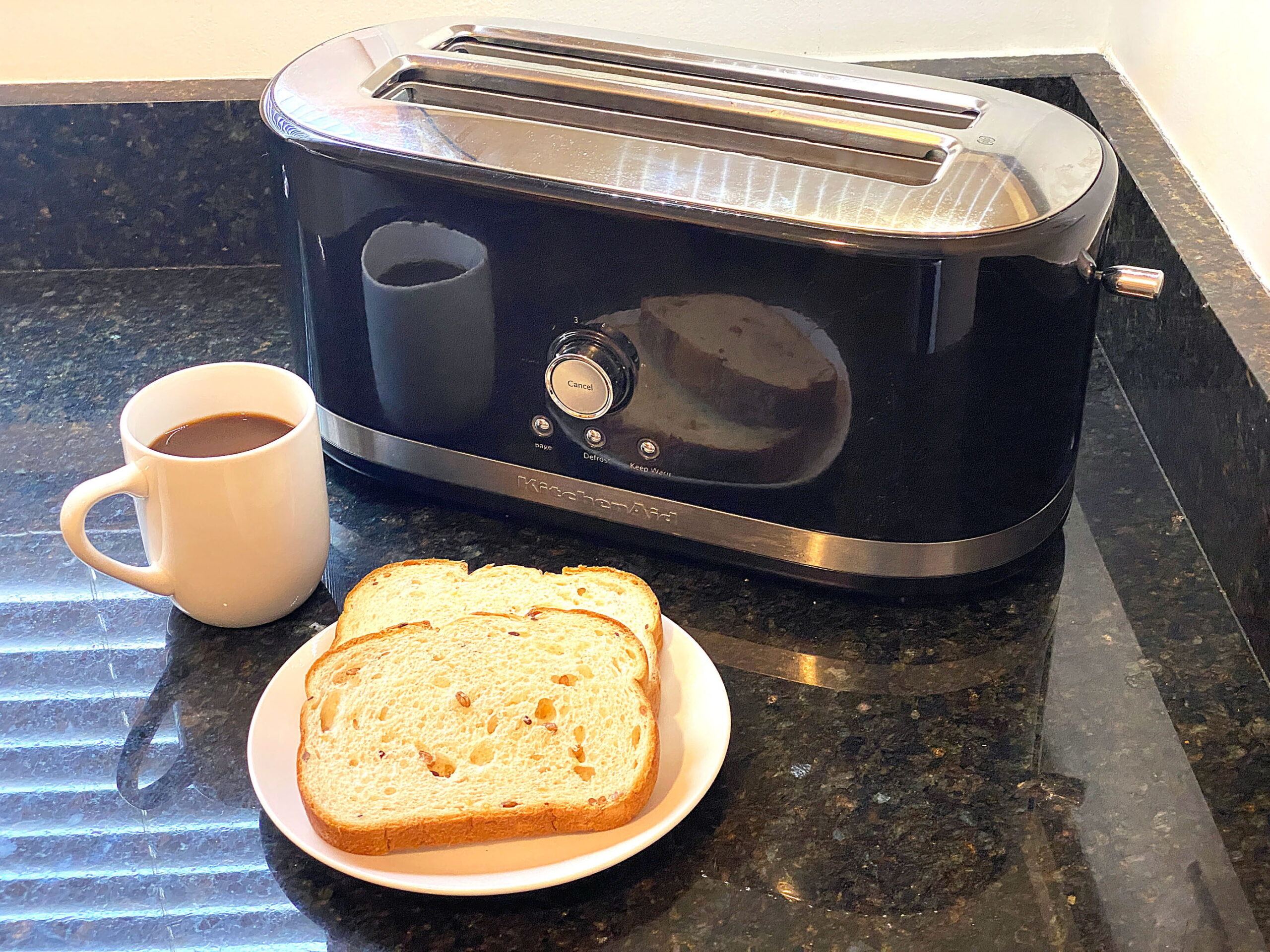 Kitchen toaster with coffee and toast at Tarpon Harbor 1 vacation rental